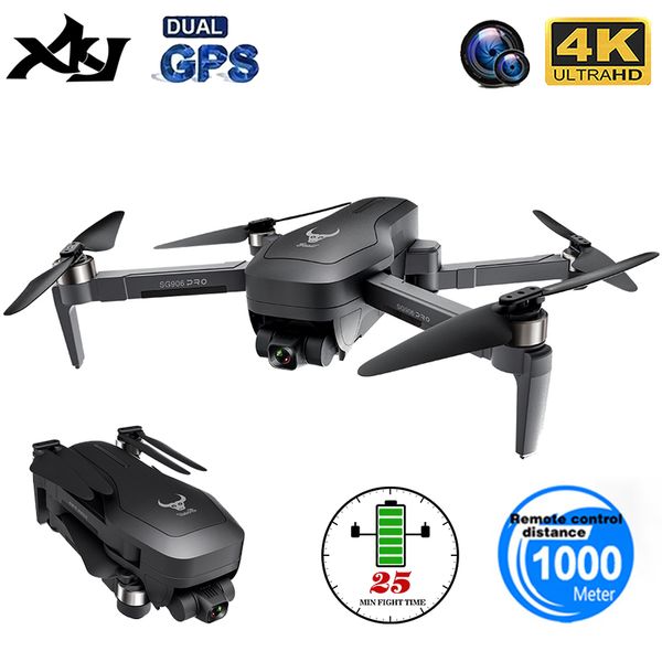 

drones xkj professional gps drone 5g wifi fpv anti-shake self-stabilizing gimbal 4k camera brushless motor rc foldable quadcopter