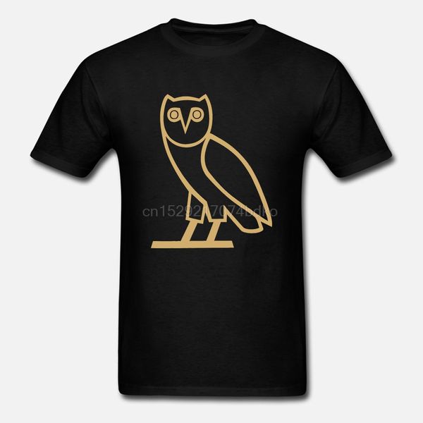 

owl gold cotton print o-neck short blusa masculina hip hop black tumblr