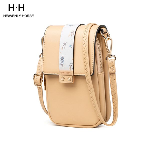 

girl fashion shoulder bag pu leather 5.6 inch mobile phone bag simple sling 2020 new arrival messenger female ins mini