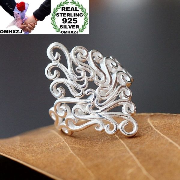 

cluster rings omhxzj wholesale european fashion woman man party wedding gift silver vintage hollow 925 sterling ring rr204, Golden;silver