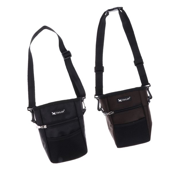 

2pcs pet treat bag dog training waist food snack pouch black brown