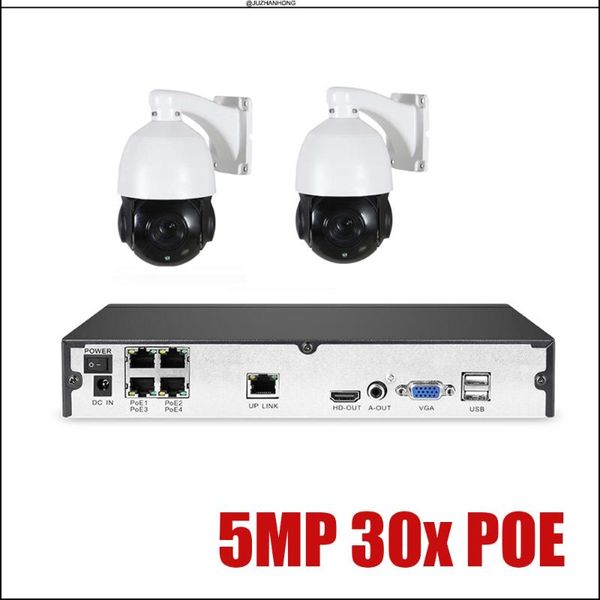 

systems 5mp 4mp poe nvr ip ptz speed dome camera ir night vision 150m 30xzoom network surveillance system 2t hdd