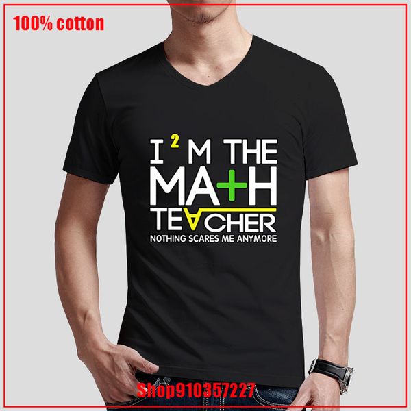 

math teacher v-neck t-shirt creative design natural cotton shirts new anime style cotton custom print shirt male deal
