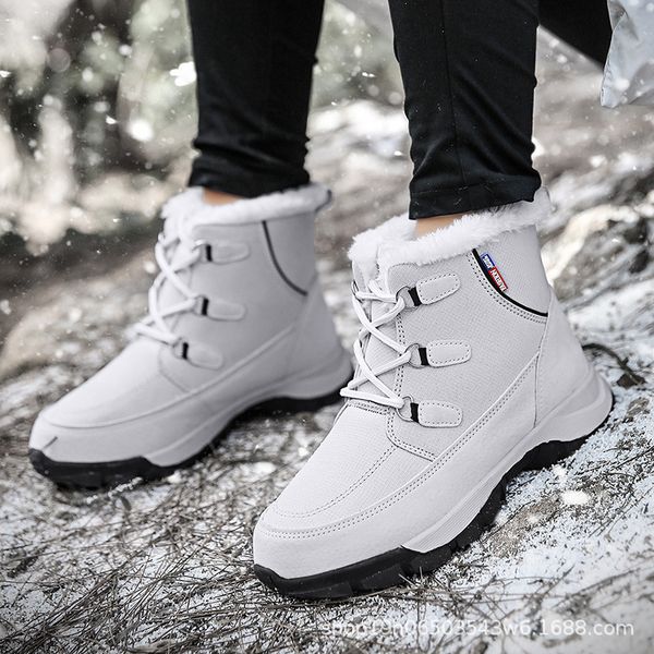 

dm736 2020 fashion women winter boots waterproof cloth black women shoes warm plush shoes ankle botas motorcycle booties