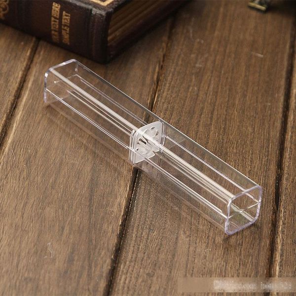 

selling transparent plastic crystal pens cases display boxes wedding favor gift holder office school supplies