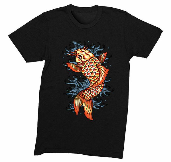 

mens red koi fish freshwater pond asian culture tattoo art gift crewneck t-shirt tee shirt