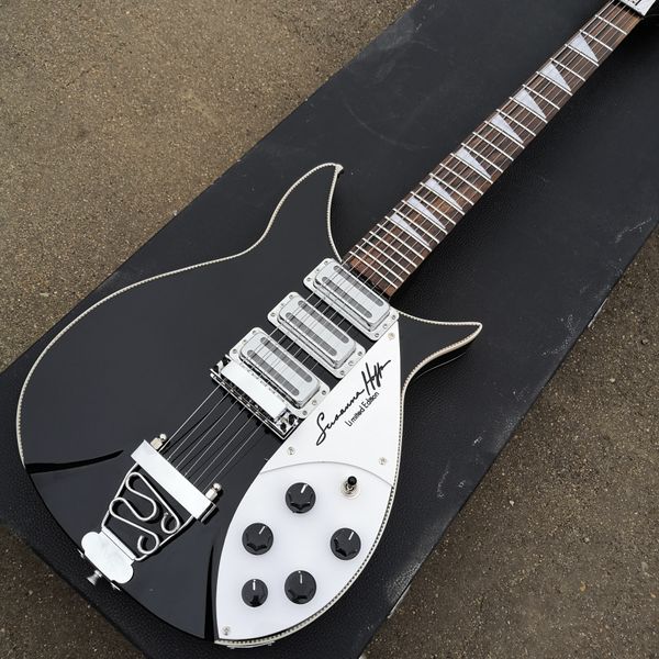 

black custom made 6 strings signature ric electric guitar model 350 guitar 3 ric pickups chrome hardwarechina guitars