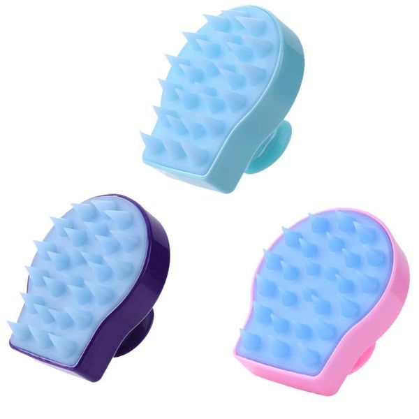 1PC Silikon Shampoo Kopfhaut Pinsel Massagegerät Dusche Körper Waschen Haar Massage Kamm