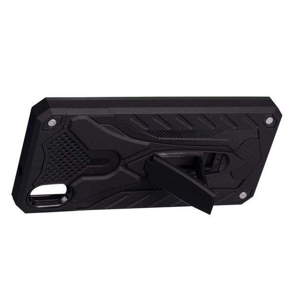 

for redmi 7a luxury hybrid armor shockproof hybrid dual layer phone case cover with built in kickstand