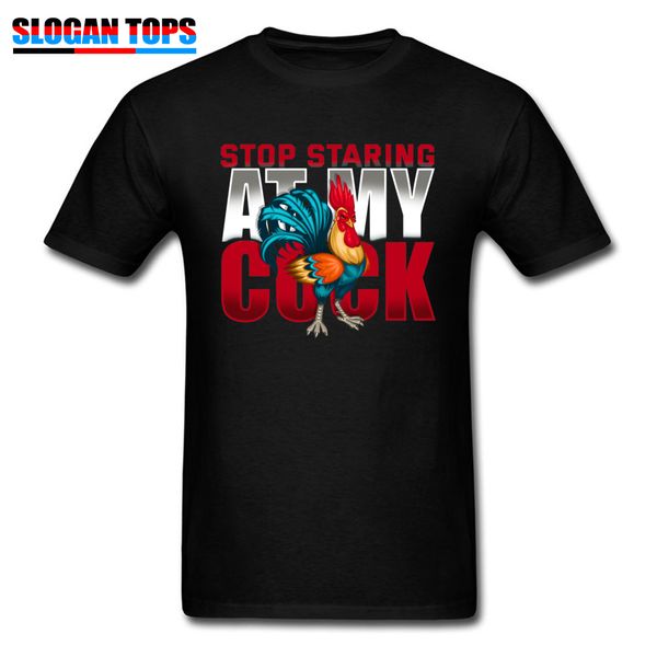 

sstaring at my cock funny chicken t shirts summer brand new cotton leisure t-shirts slim fit men's clothes black tshirt