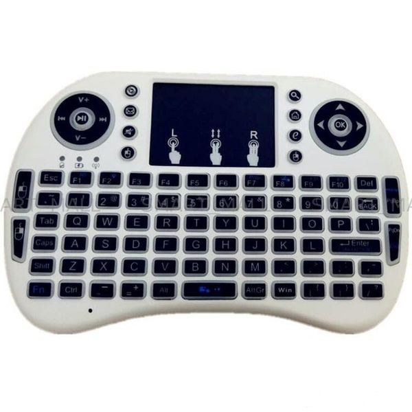

7 colors backlit rii i8 mini wireless keyboard 2.4g fly air mouse remote control touchpad backlight with rechargeable battery