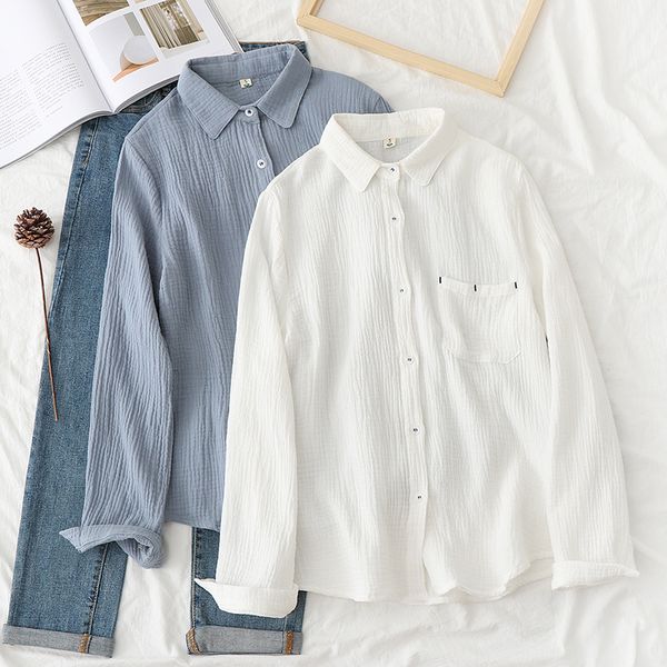 

women's blouses & shirts peonfly 2021 autumn women blouse korean solid color long sleeve and vintage blusas roupa feminina blue, White