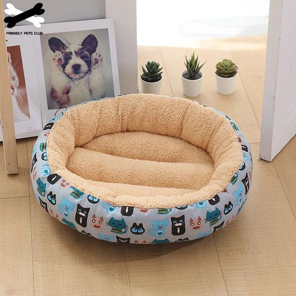 

kennels & pens round pet bed comfortable products short plush pad deep sleep mat ultra soft kennel small medium washable dogs