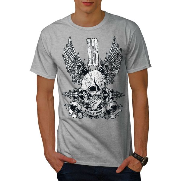 

unlucky number 13 mens t-shirt lucky graphic design printed tee