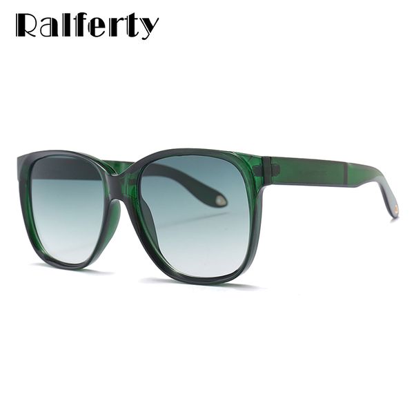

ralferty square sunglasses women 2020 brand designer fashion green frame sun glasses female uv400 big oversized shades d20026, White;black