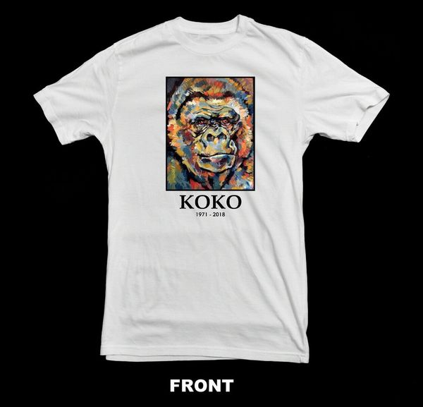 

koko the gorilla memorial t-shirt tribute t-shirt colorful tee shirt