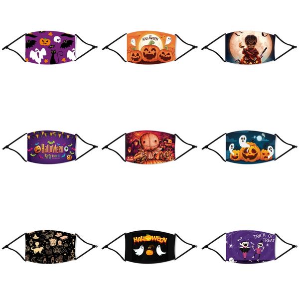 

wholesale face halloween straw mask halloween straw masks men women party spot pm2.5 fashion printed halloween straw mask dustproof warmt#27, Black