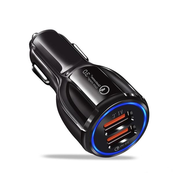 

new mini qc3.0 dual usb car fast charge charging power adapter for universal mobile phone