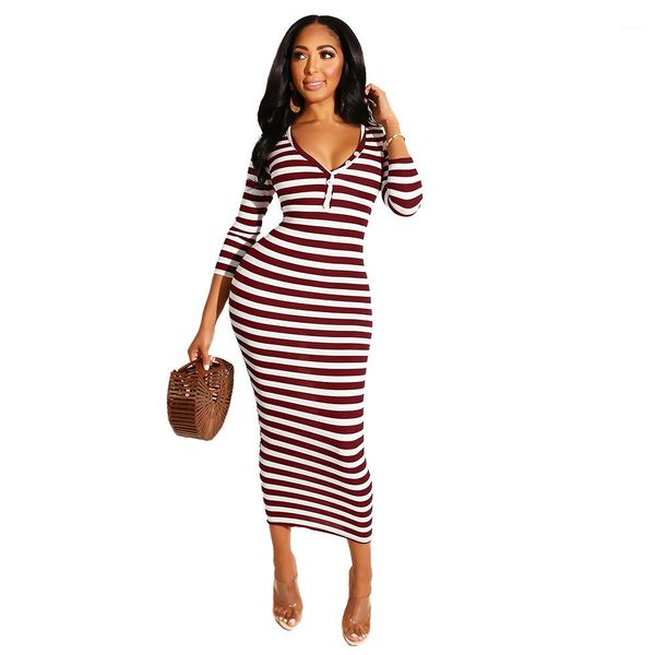 

neck ladies dresses summer female dress new designers womens striped dresses casual long sleeve v, Black;gray