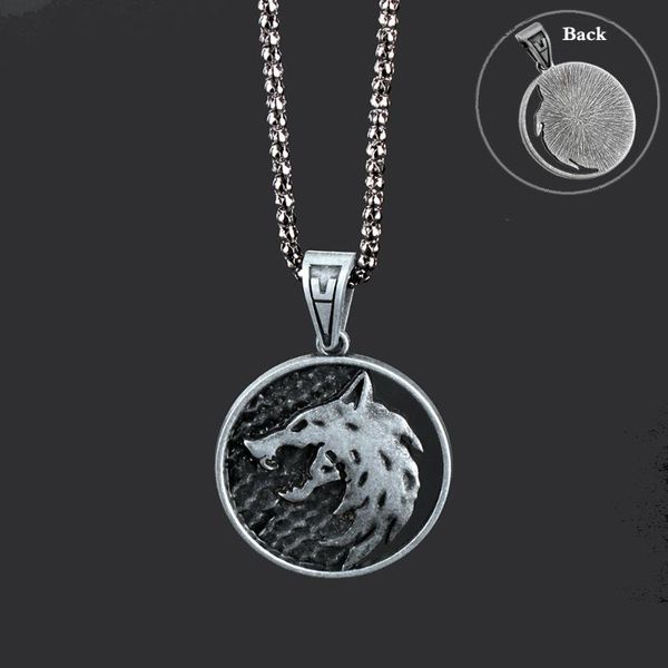 

pendant necklaces mf jewelry the witch 3 wolf head necklace around movie, Silver