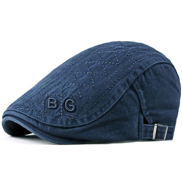 

berets letters embroidery men's outdoor summer fashion adjustable women baseball cap simple design cotton sun hats wholesale, Blue;gray