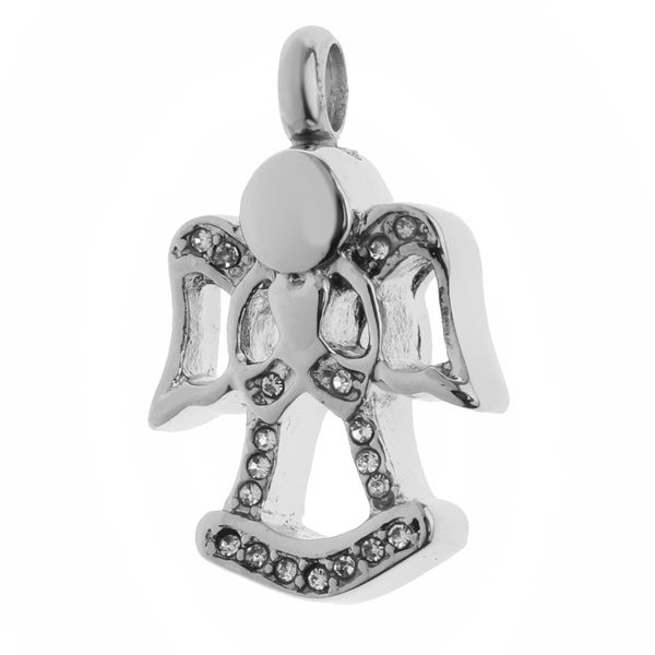 

нержавеющая сталь кристалл ангел форма pet ash urn подвеска мемориал кремация, Silver