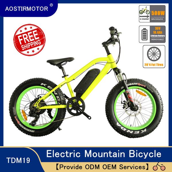 

aostirmotor electric mountain bike 4.0 fat tire electric bicycle beach cruiser booster bike 500w ebike 36v 10.4a lithium battery, Silver;blue