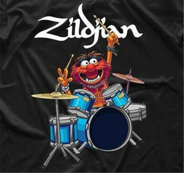 

the muppet show zildjian drums black men cotton t-shirt size s-3xl custom print tee shirt
