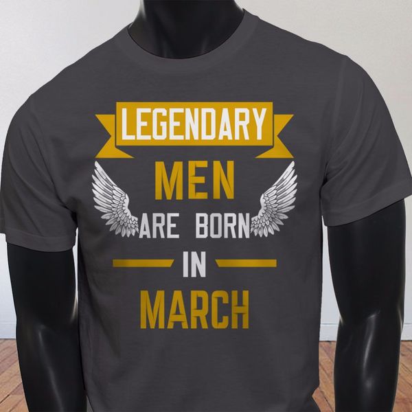 

legendary men born in march birthday pisces aries mens charcoal t-shirt