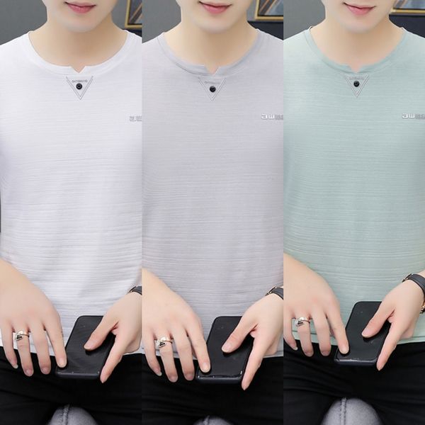 

long-sleeved t- slim korean style solid color body base shirt autumn men's student t-shirt casual men's clothing um3ua, Blue
