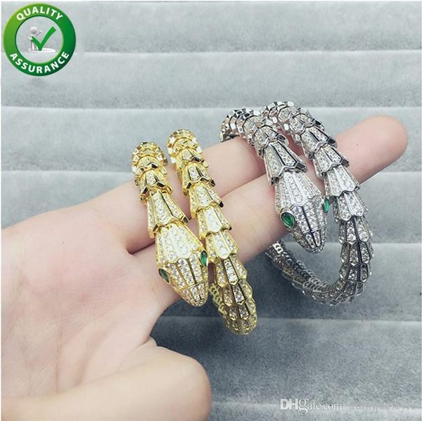 

luxury designer jewelry women bracelets for love diamond tennis bangles screw cuff bracelet iced out cz snake pandora style charms hiphop, Black