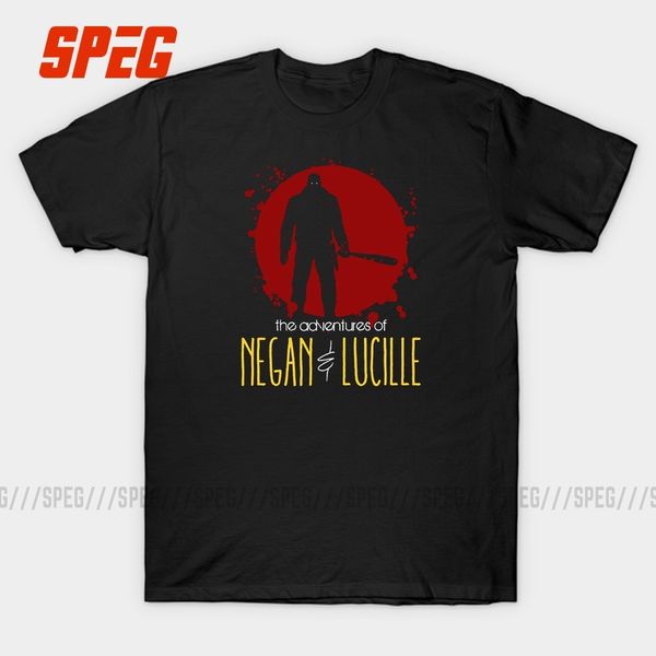 

speg negan t shirts negan lucille men natural cotton tee short sleeve t-shirt blood printed male t-shirt print 3xl o neck