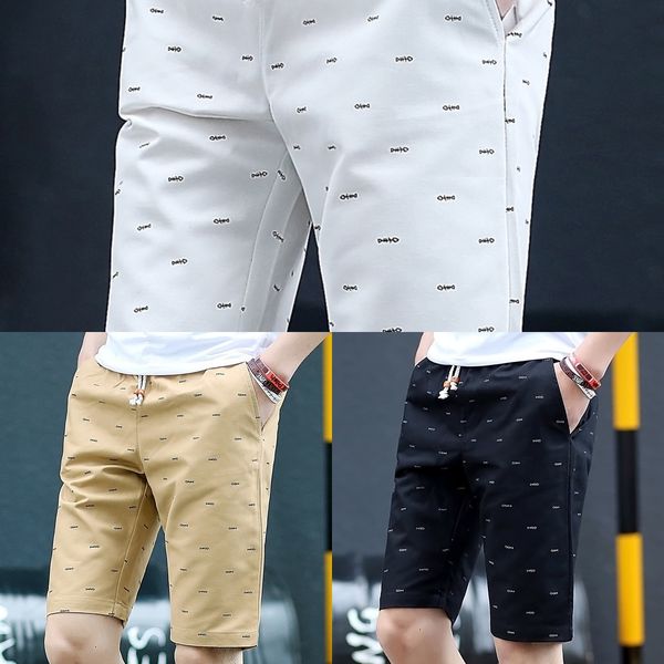 

cropped and shorts beach shortsmen's 2020 summer thin cotton casual cropped pants men's beach pants elastic waist lace-up big shor, Blue