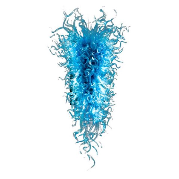 

high size home decor modern led chandelier lighting fixture blue art blown glass chandelier pendant lights