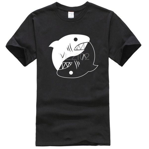 

инь ян акулы t-shirt симпатичные челюсти животных zen tee top подарок на день рождения смешной подарок