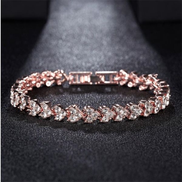 

creative luxury heart-shaped bracelet women crystal rhinestone bangle wedding party charm jewelry, Golden;silver