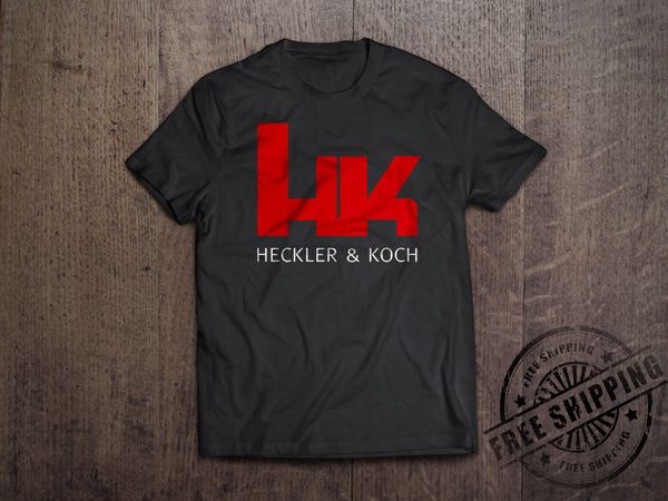 

hk heckler koch pistols riffle firearms logo mens black t-shirt s-6xl 2 100% cotton tee shirt wholesale tee