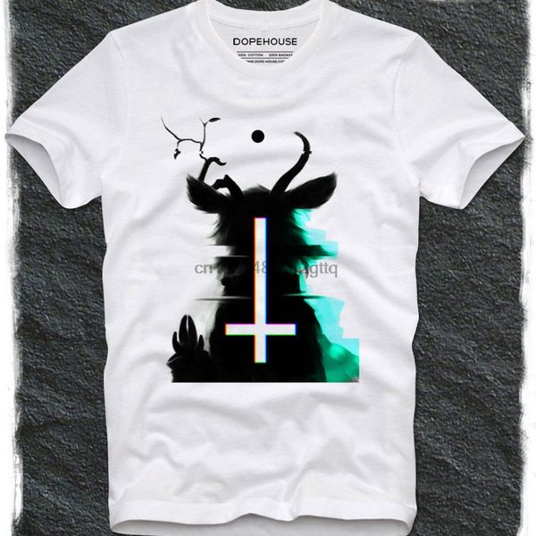 

t shirt baphomet inverted cross glitch satan satanism okkult pentagram