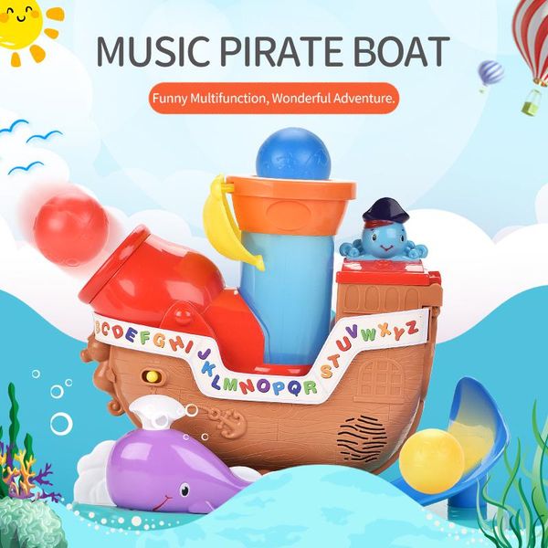 

music pirate boat interesting ball ejection toys funny ocs dolphin toy gift for kid early education