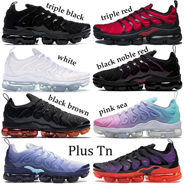 

новый релиз plus tn кроссовки белые кроссовки мужчины женщины тройной черный красный розовый море шмель реж краситель мяты оранжевый инструк