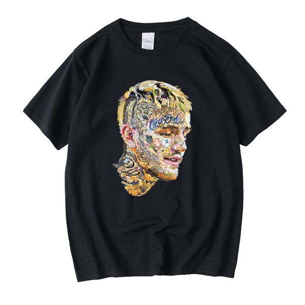 

характер 3d печать рэпер лил peep футболка rap hiphop lilpeep мужской прохладный streetwear тенденция t-рубашка graphic print tee hip hop to