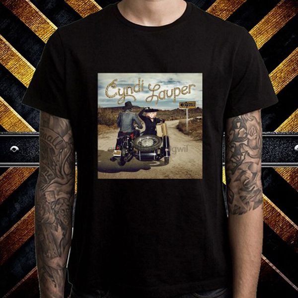 

cyndi lauper известный певец логотип mens черная футболка размер s в 3xl
