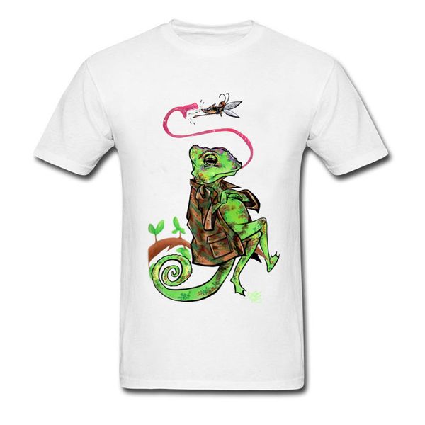 

green camo chameleon lizard t-shirts custom male t shirt organic cotton slim fit cartoon comic tee shirts unique design anime
