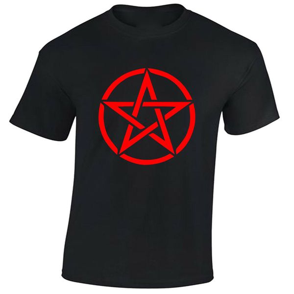 

pentagram t-shirt mens s-5xl goth rock punk metal gothic biker satanic red funny design tee shirt