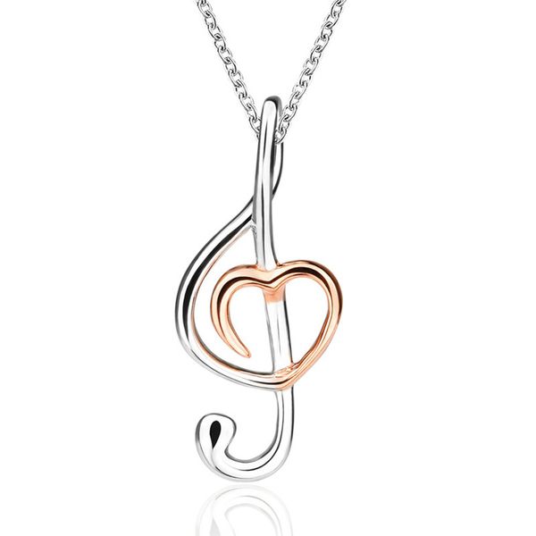 

chains xiaojing recommend romantic music note pendant necklace fashion jewelry accessories making for women gifts, Silver