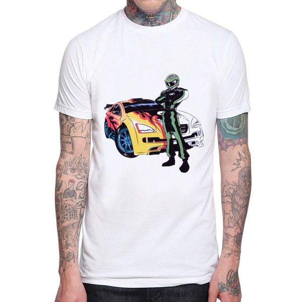 

2019 new casual summer men's t-shirt racer hombre camisetas cotton printed t-shirt short-sleeved men t shirts xs-xxxl
