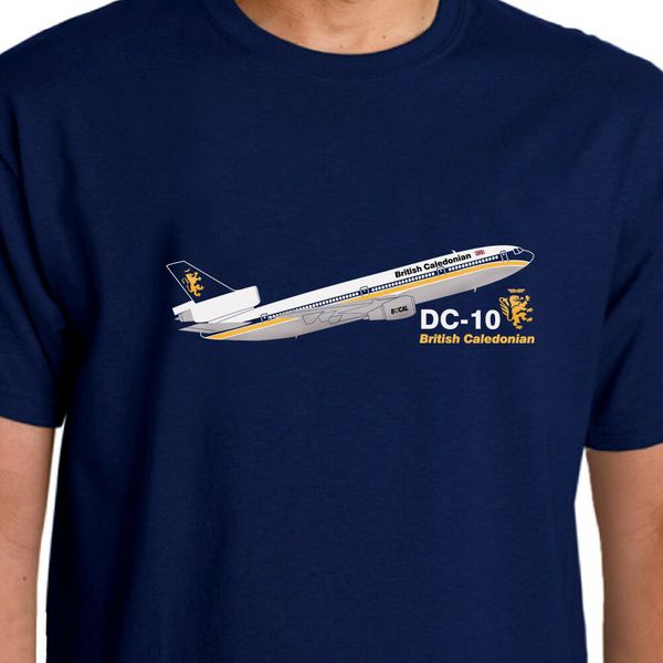 

aeroclassic - british caledonian dc-10 авиалайнер t-shirt 2019 новый дизайн с коротким рукавом мода streetwear ретро футболки