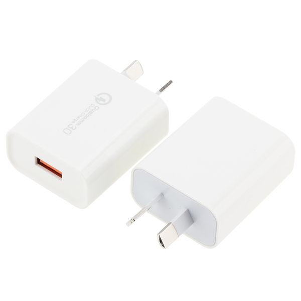 18W QC 3.0 AU Plug AC Home Travel Wall Caricabatterie USB Adattatore di alimentazione a ricarica rapida per telefono cellulare universale