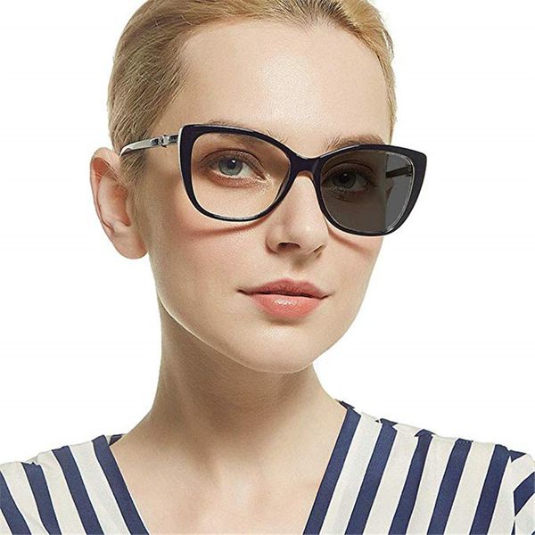 

2020 new fashion women's sun pchromic reading glasses light luxury diamond square reading glasses uv400 fml, White;black