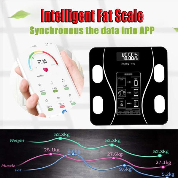 

bathroom & kitchen scales bluetooth intelligent electronic body weight wireless usb led digital bmi fitness tracking